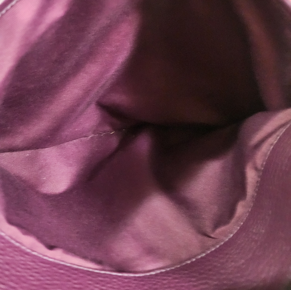 Coach Plum Pebbled Leather 2way Satchel W Twilly EUC - Picture 6 of 16